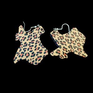Texas Y’all!  Texas leopard dangle drops